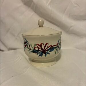 Lenox Winter Greetings Ceramic Sugar Bowl with Lid